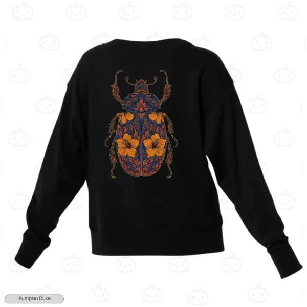 Floral Beetle Embroidery Sweatshirt