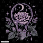 Rose in Light Bulb Embroidery Hoodie